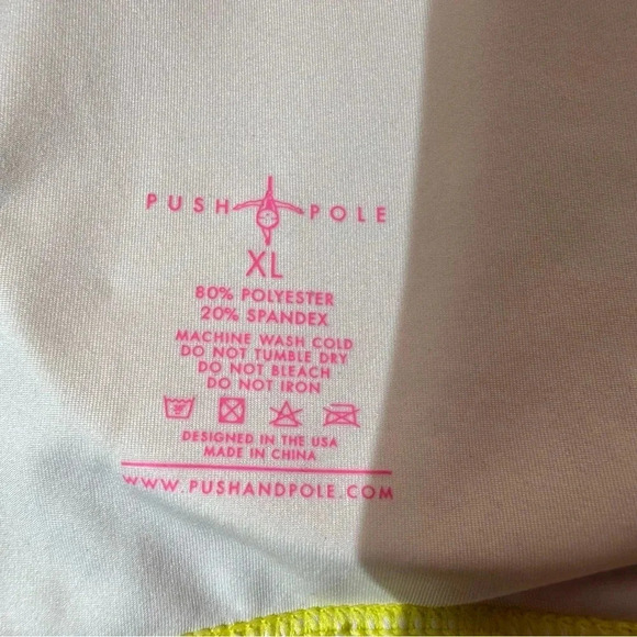 Push and Pole Top - Potatoes Cross Mesh Bra NWT XL Removable Pads Yellow Workout - Picture 5 of 7